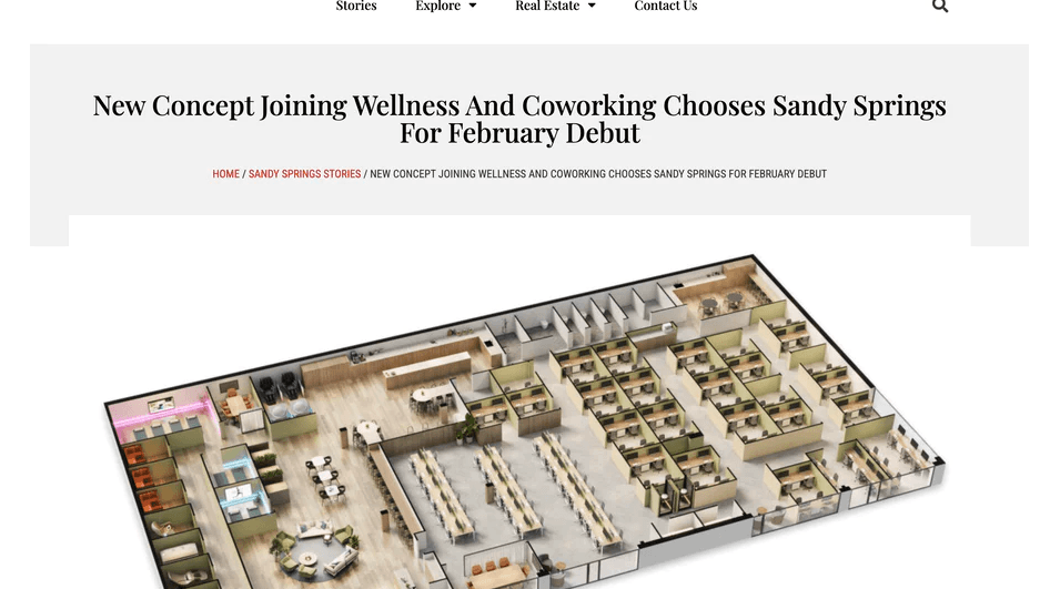 New Concept Joining Wellness And Coworking Chooses Sandy Springs For February Debut