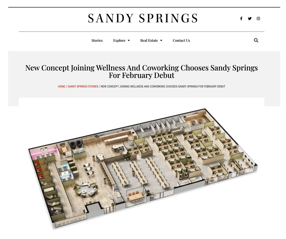 New Concept Joining Wellness And Coworking Chooses Sandy Springs For February Debut
